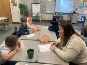 School Counselor with first grade students