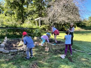 Students in the school garden
